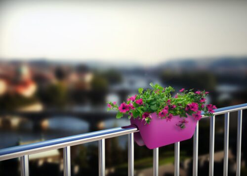 KVĚTINÁČ NA ZÁBRADLÍ BALCONIA OVI 60CM HNĚDÝ - Obrázek 3