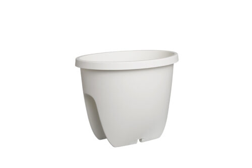 KVĚTINÁČ NA ZÁBRADLÍ BALCONIA OVI 30CM BÍLÝ - Obrázek 1