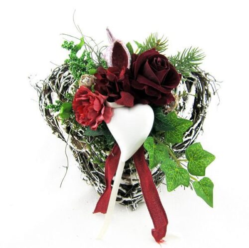 DEKORACE – SMUTEČNÍ FLORISTIKA Srdce červené, ca. 21 cm - Image 1