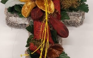 Kříž 3D prostor - oranžový č. 3.