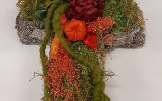 Kříž 3D prostor - oranžový č.1.