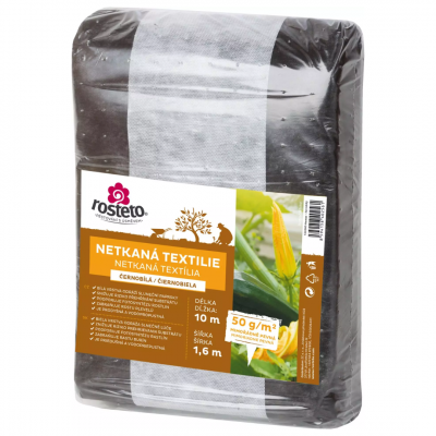 Netkaná textilie černobílá Rosteto