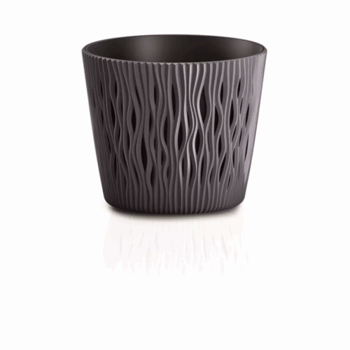 Květináč s vkladem SANDY ROUND antracit 26,2 cm - Obrázek 1