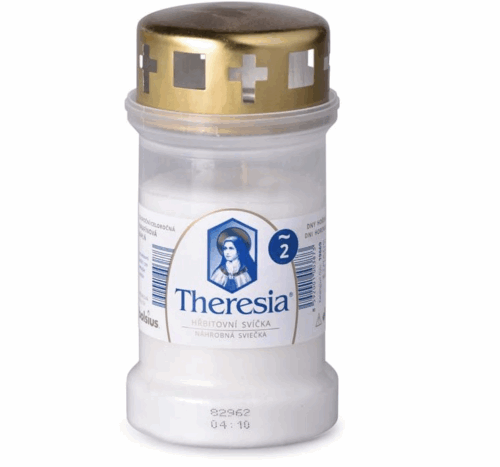 SVÍČKA Theresia víčko 170g 50 h bílá litá - Obrázek 1