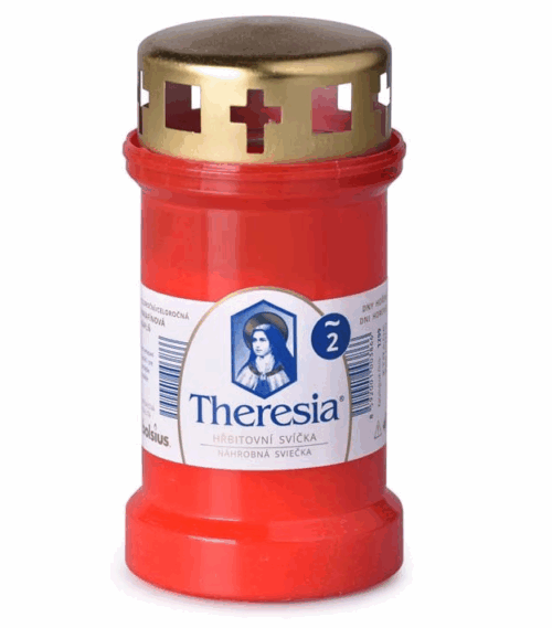 SVÍČKA Theresia víčko 170g 50h. červená litá - Obrázek 1