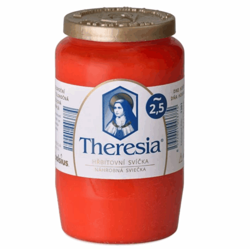 SVÍČKA Theresia kompozitní 155g 58h. červená - Obrázek 1