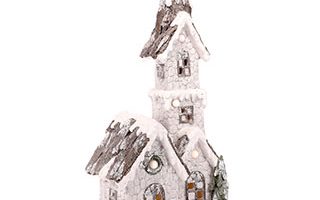 Dekorace ANE8760 - kostel svítící - keramický