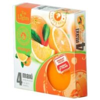 SVÍČKA Čajové maxi 4 ks Orange vonné svíčky