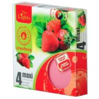 SVÍČKA Čajové maxi 4 ks Strawberry vonné svíčky
