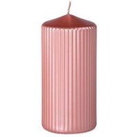 SVÍČKA Rýhovaná Válec 65×140mm Rosegold