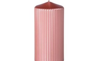 SVÍČKA Rýhovaná Válec 65×140mm Rosegold