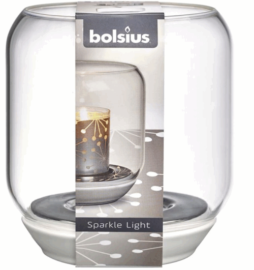 Svícen Bolsius sklo 121x130 mm na Sparkle Light čirý - Obrázek 3