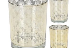 Svícen sklo 125x100 zlatá