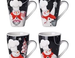 Keramika hrnek 400ml design sněhuláci v dárk. krabičce