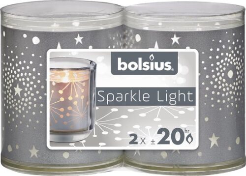 Bolsius Sparkle light šedá průsvit 52x65 mm - Obrázek 1