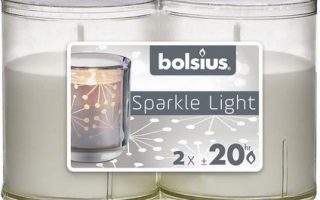 Bolsius Sparkle light transparent 52x65 mm - 2 ks v sadě