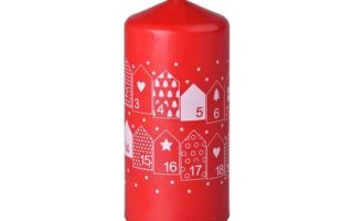 Svíčka adventní kalendář 68×150mm, cena za ks