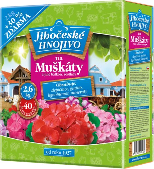 Jihočeské hnojivo - Muškáty 2kg + 30% zdarma - Obrázek 1
