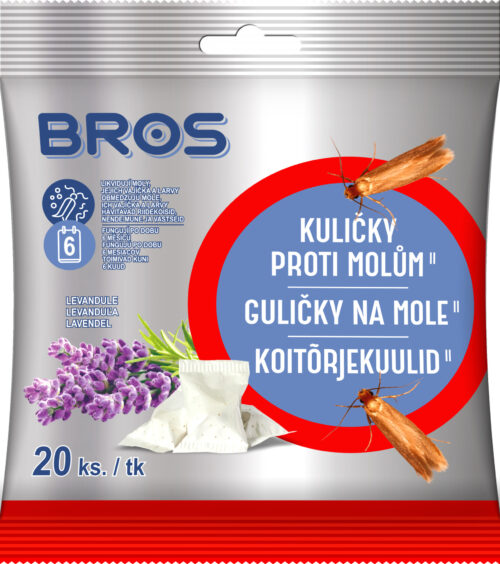 Bros - kuličky proti šatním molům s vůní levandule 20 ks - Obrázek 1