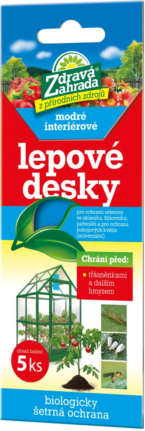 Zdravá zahrada - Lepové desky modré (5 ks) interiérové - Obrázek 1
