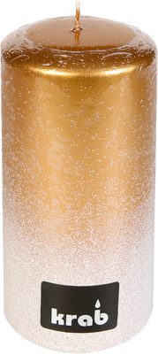 Svíčka válec Grace 70x150 mm - metalická zlatá