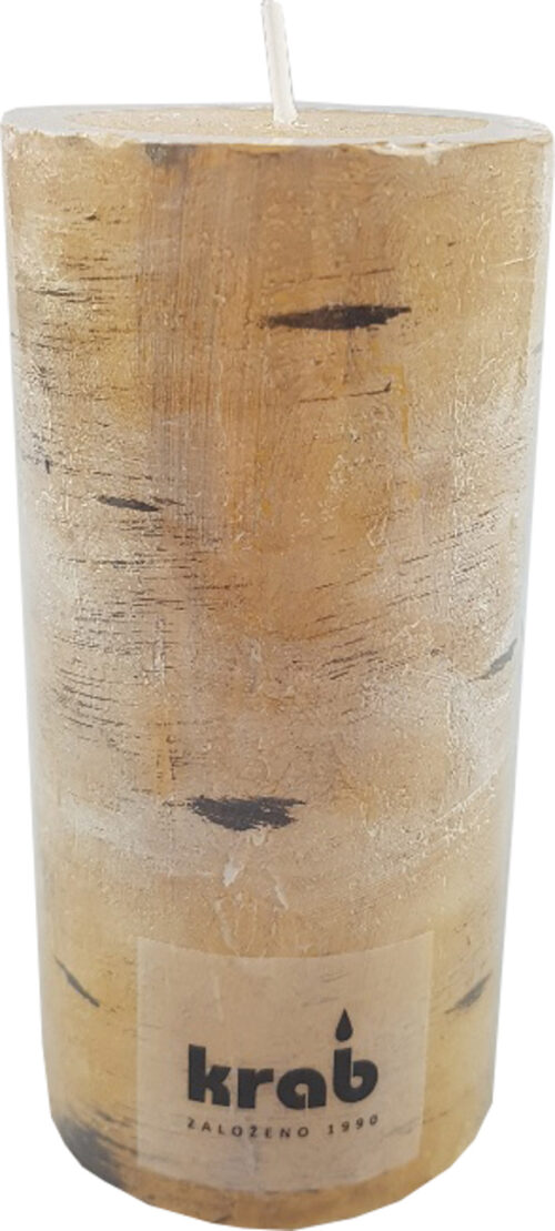 Svíčka válec Bříza 60x120 mm - rustikální - Obrázek 1