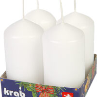 Svíčka adventní válec 40x80 mm - bílá (4ks)