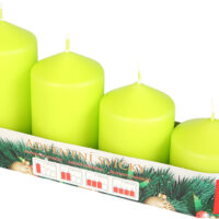 Svíčka adventní schody 50x60/75/90/105 mm - zelená (4ks)