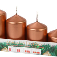 Svíčka adventní schody 50x60/75/90/105 mm - metalická měděná (4ks)