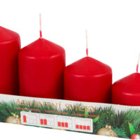 Svíčka adventní schody 50x60/75/90/105 mm - bordó (4ks)
