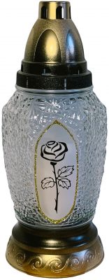 Svíčka sklo lampa L-320 - 80 (85) g mix růže/křížek