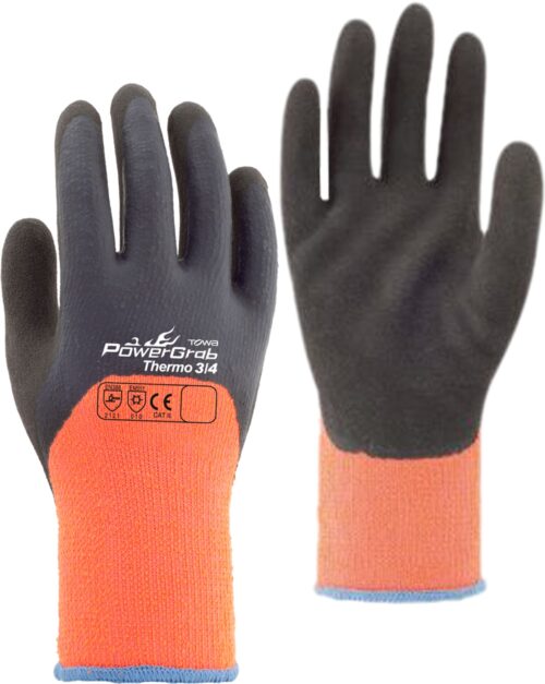 Rukavice PowerGrab Thermo oranžové vel. 8/M Rosteto - Obrázek 1