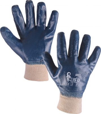 Rukavice bavlněné celomáčené s eurozávěsem - Aret vel. 10