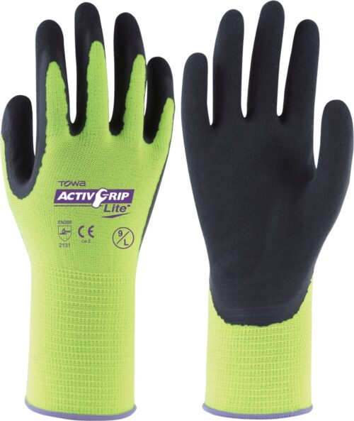 Rukavice AktivGrip Lite limetkové vel. 10/XL Rosteto - Obrázek 1