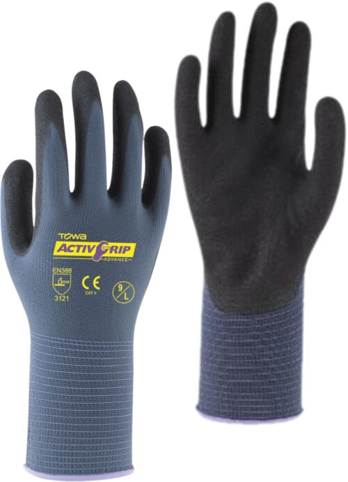 Rukavice AktivGrip Advance šedofialové vel. 9/LRosteto - Obrázek 1