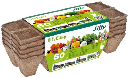 Rašelinový kontejner Jiffystrips® 5-50, 4,5x4,5 cm - plato 10ks, 5 plat v balení - Image 1
