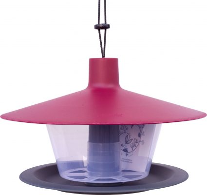 Krmítko pro venkovní ptactvo Finch - vínová + tm. antracit