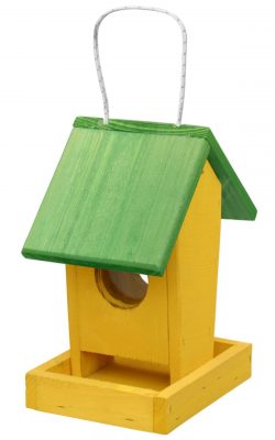 Krmítko pro venkovní ptactvo - č. 01 závěsné žluto - zelené