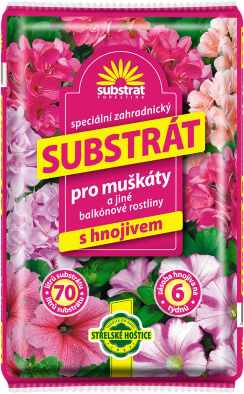 Substrát Forestina - Muškáty a jiné balkónové rostliny 70 l - Obrázek 1