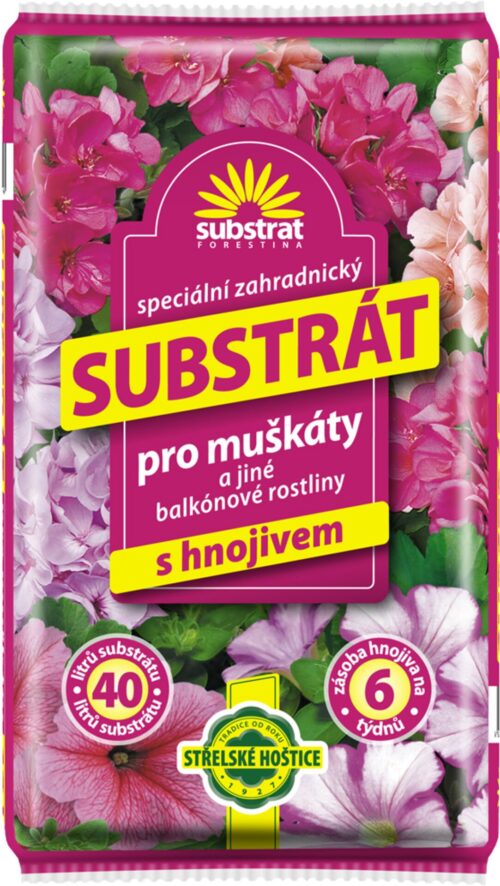 Substrát Forestina - Muškáty a jiné balkónové rostliny 40 l - Obrázek 1