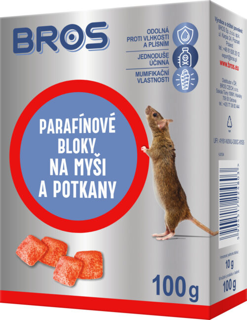 Bros - parafinové bloky na myši, krysy a potkany 100 g - Obrázek 1