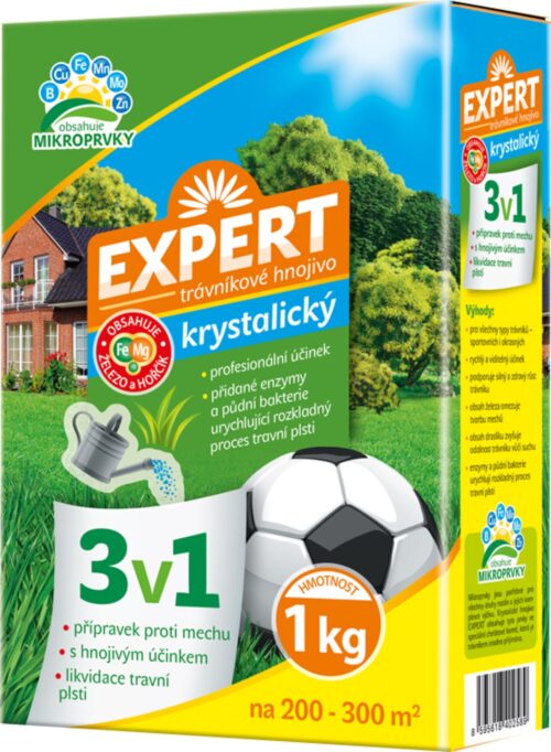 Hnojivo trávníkové - Expert 3v1 krystalický 1kg - Obrázek 1
