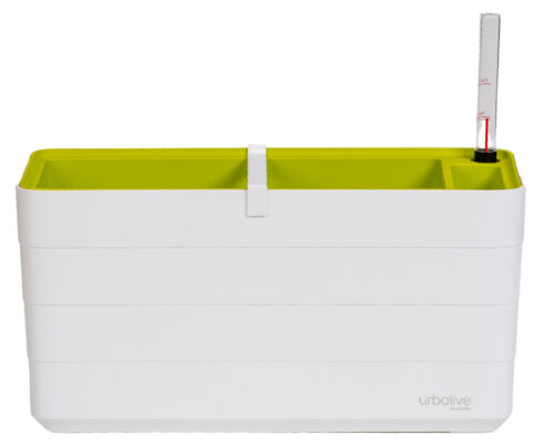 Truhlík samozavlažovací Berberis - bílá + zelená 40 cm - Obrázek 1