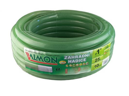 Hadice zelená transparentní Valmon - 1", role 25 m ( 10 bar )