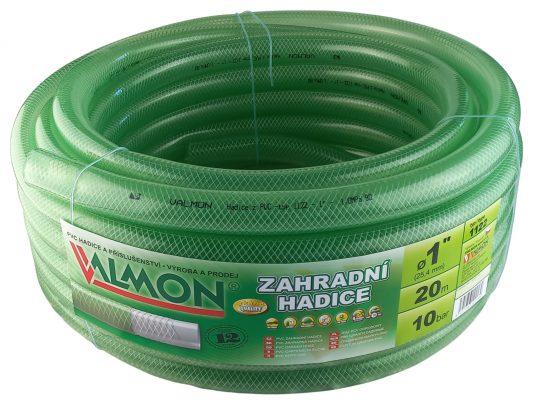 Hadice zelená transparentní Valmon - 1", role 20 m ( 10 bar )