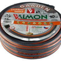 Hadice Garden černá neprůhledná s oranžovým páskem Valmon-3/4" role 25 m(10 bar)