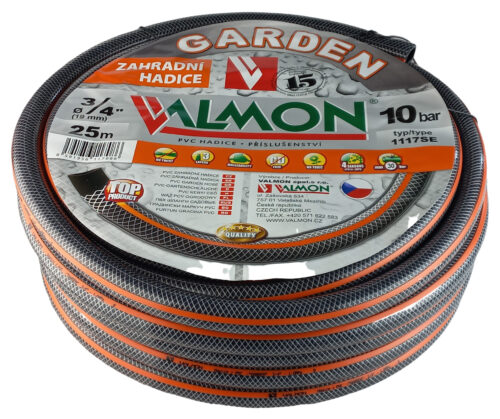 Hadice Garden černá neprůhledná s oranžovým páskem Valmon-3/4" role 25 m(10 bar) - Obrázek 1