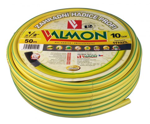 Hadice Profi žlutá neprůhledná Valmon - 1/2", role 50 m ( 10 bar )