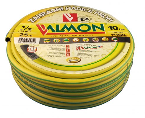 Hadice Profi žlutá neprůhledná Valmon - 1/2", role 25 m ( 10 bar )