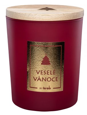 Svíčka sklo - MAGIC WOOD 300 g - Veselé Vánoce